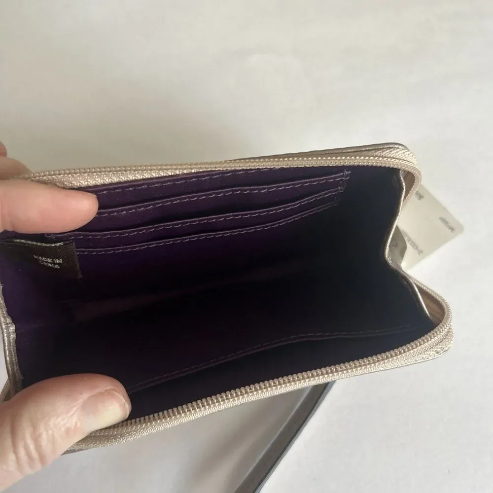 Coach Madison Champagne 61970 Wristlet Purse Purple Interior NWT